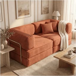 Sofa Cama King Modular 3 En 1 Convertible Alta Tencidad Terracota