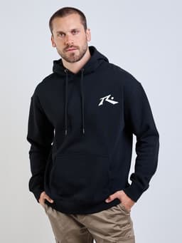 Poleron Canguro R Logo Hoodie Negro Hombre Negro M