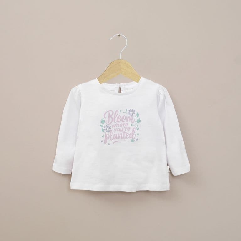 Polera Basica Manga Larga Blanca Infant Nina Blanco 6 MESES