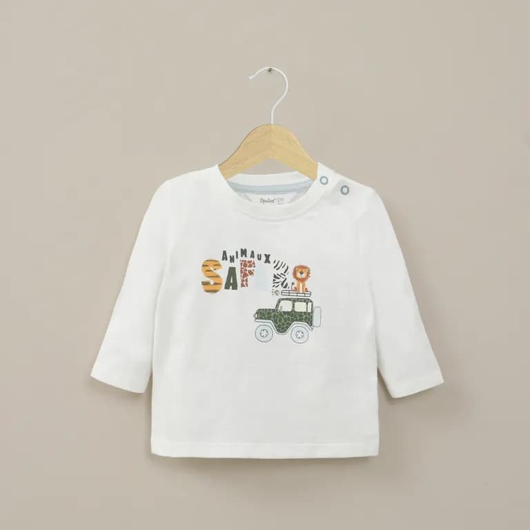 Polera Estampada Blanca Infant Nino Blanco 18 MESES