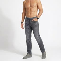 Pantalon Jeans Termico Regular Hombre Gris 52