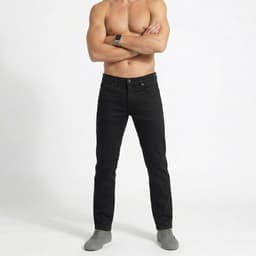 Pantalon Jeans Termico Regular Hombre Negro 52
