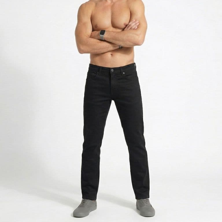 Pantalon Jeans Termico Regular Hombre Negro 52