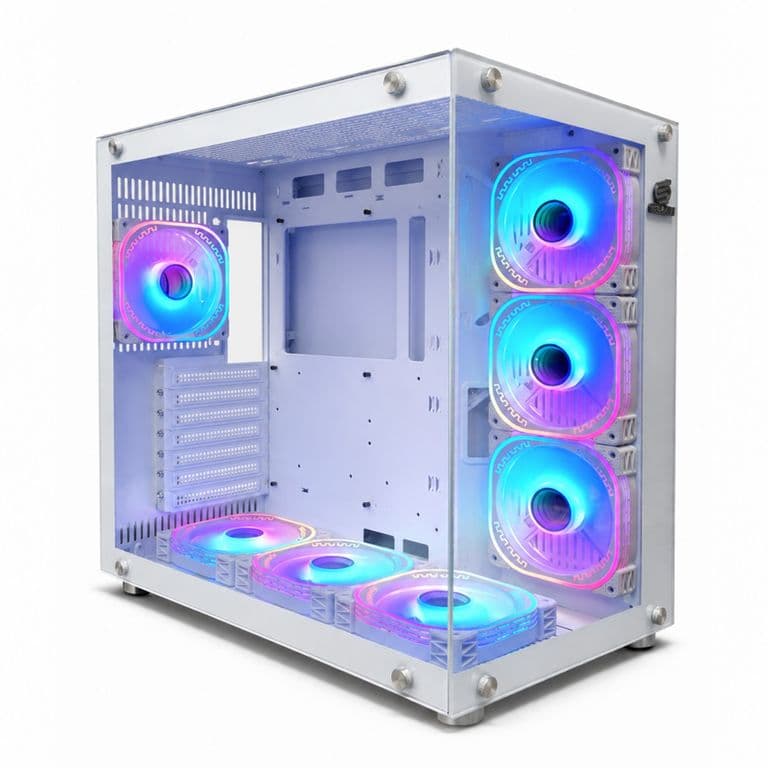 Gabinete Gamer Anilius Blanco ATX Mid Tower Vidrio Templado