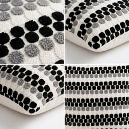 4 Fundas Para Cojin Diseno Geometrico Texturado Negro 012 Elegante