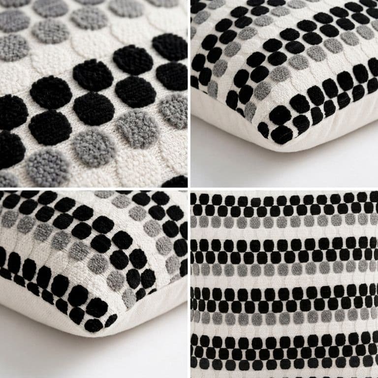 4 Fundas Para Cojin Diseno Geometrico Texturado Negro 012 Elegante