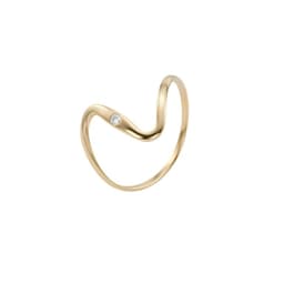 Anillo Oro Miel 18kt Ola Contemporanea Rosa 19