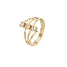 Anillo Oro Miel 18kt Solitario Esbelto Rosa 16