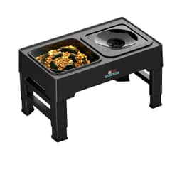 Comedero Bebedero Elevado Regulable 2en1 Perros Gatos Platos