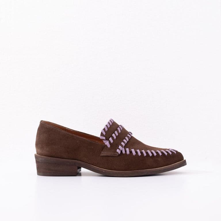 Zapato Cuero Mujer Rastro Cafe Lila Cafe 37