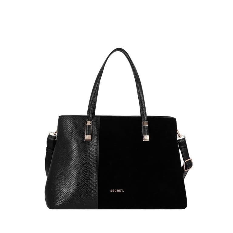 Cartera Tote Zagreb SC7 Mediana Negro Negro M