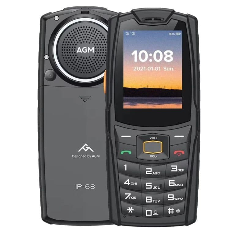 Telefono Rugerizado M6 4G - IP68 - Altavoz 109dB - Dual SIM - 2500mAh - Linterna Tactica. Negro ...