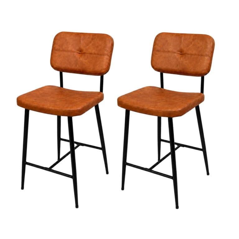 Pack 2 Taburetes Florencia Piso De Bar O Terraza 66cm Marron Cafe