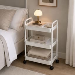 Organizador Con Rueda 3 Niveles Blanco Plastico Para Dormitorio