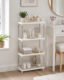 Organizador Dormitorio 171 Multifuncional 4 Niveles Blanco 84x40 cm