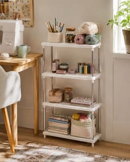 Estante Organizador 4 Niveles Utiles Escolares 171 Blanco Plastico y Metal