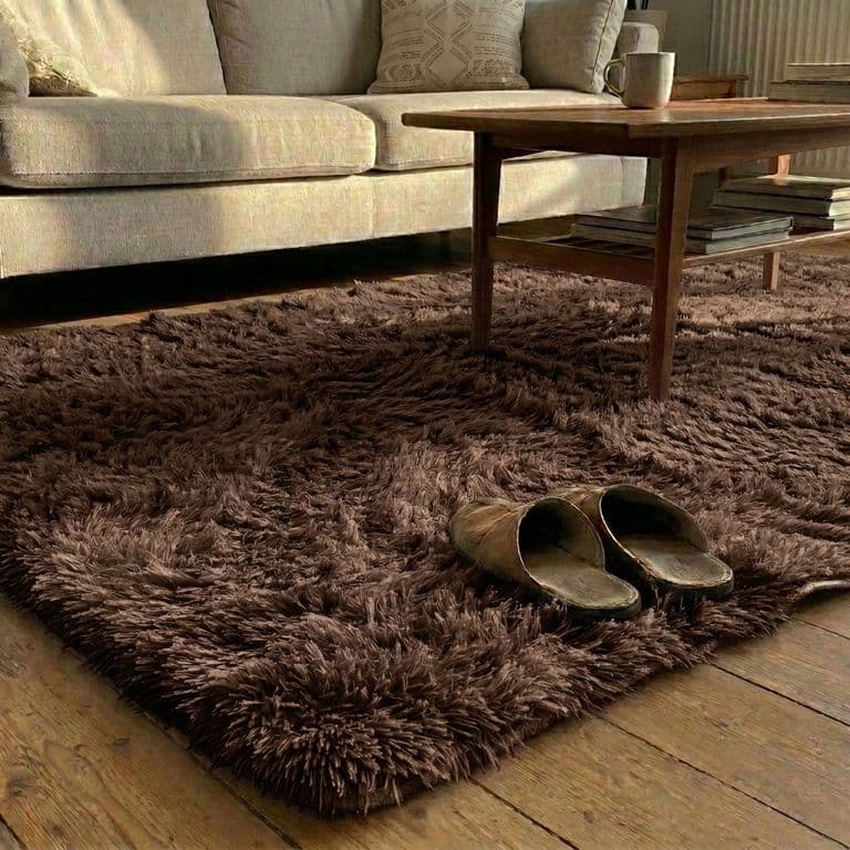 Alfombra Shaggy Rectangular Cafe 150x200 cm Modelo 026