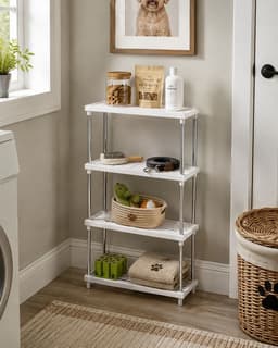 Organizador Mascotas 171 de 4 Niveles Metal y Plastico Blanco 84x40 cm