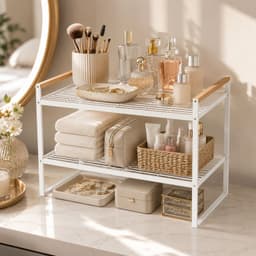 Organizador Bano Minimalista 2 Niveles Metal Blanco 125