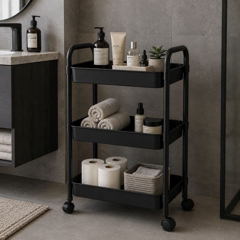 Organizador Con Rueda Bano 3 Niveles Negro Plastico 800