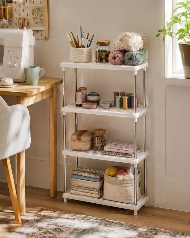 Estante Organizador 4 Niveles Utiles Escolares 171 Blanco Plastico y Metal