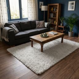 Alfombra Pelo Medio Blanco 150x200 cm Decorativa Living 026