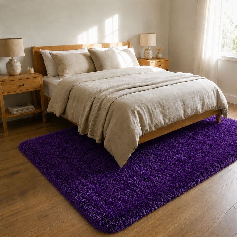 Alfombra Shaggy 150x200 cm Morado Decorativa Modelo 026
