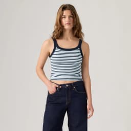 Polera Mujer Essential Ribbed Tank Azul Azul XS