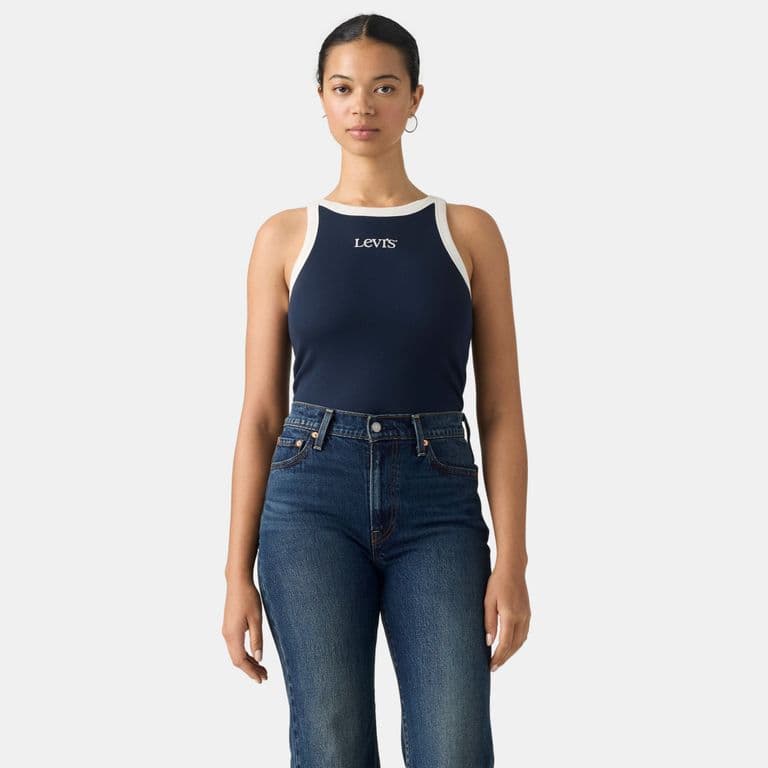 Polera Mujer Essential Racer Tank Azul Azul L