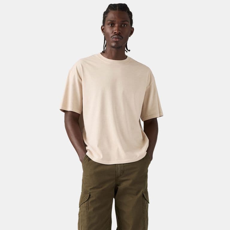Polera Hombre Classic Boxy Tee Beige Beige XL