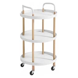 Carrito Organizador Circular Multiuso 3 Niveles Blanco