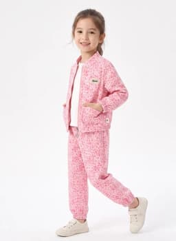 Conjunto Buzo Nina Animal Print Leopardo Con Chaqueta Rosa 2
