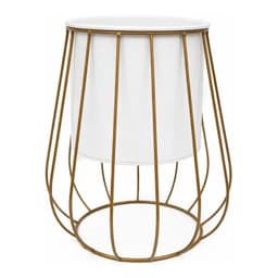 Porta Macetero Pedestal Maceta Plantas Metalico Decorativo - Crema