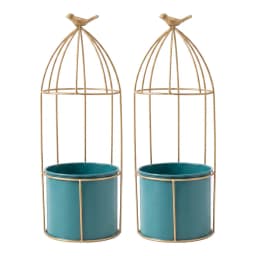 Macetero Metalico Con Pedestal Decorativo Plantas Suculentas - Verde