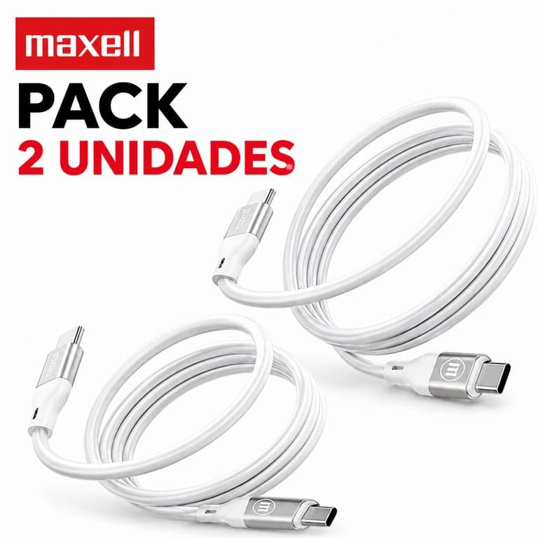Pack 2 Cable Magnetico 60W USB C a USB C 1.2 Metros Carga Rapida Negro