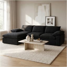 Sofa Seccional Izquierdo Luciano Resorte Independiente Negro