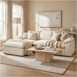 Sofa Seccional Izquierdo Luciano Resorte Independiente Beige