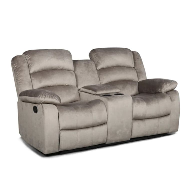 Sofa Bergere Reclinable 2 Cuerpos Musil con Consola - Cafe Grisaceo