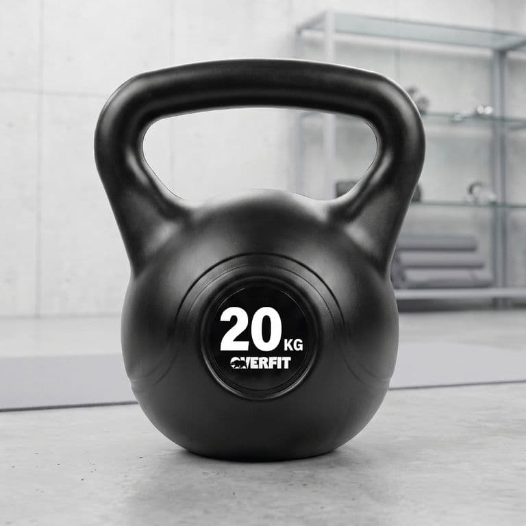 Pesa Rusa Kettlebell 20 kg Entrenamiento Gym Crossfit PVC Cemento