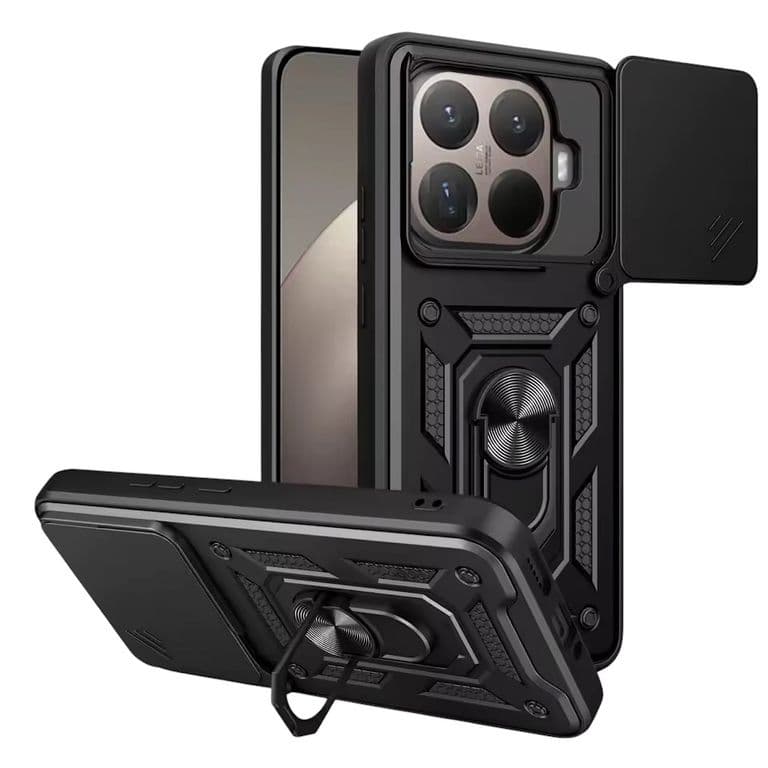 Carcasa Armor Anillo Compatible Con Xiaomi 17T Pro -Negro