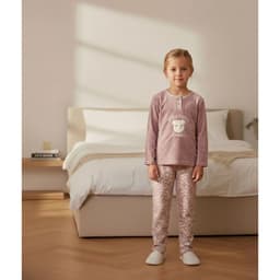 Pijama Micropolar Ninas Invierno Disenos Y Colores 0451 Lila 6