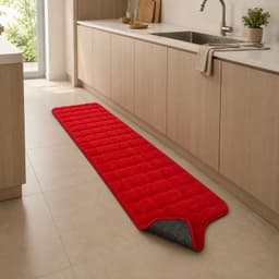 Alfombra Pasillera Peluda Bajada De Cama - Rojo 602 Diseno Moderno