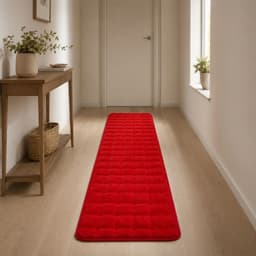Alfombra Pasillera Peluda Bajada De Cama - Rojo 602 Elegante