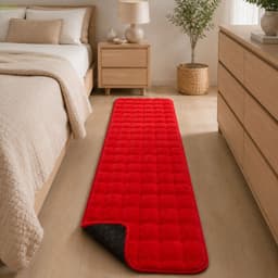 Alfombra Pasillera Peluda Bajada De Cama - Rojo 602 Versatil