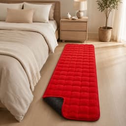 Alfombra Pasillera Peluda Bajada De Cama - Rojo 602 Estilo Unico