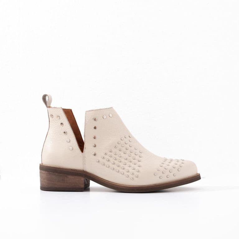 Botin Cuero Mujer Charra Beige Beige 36