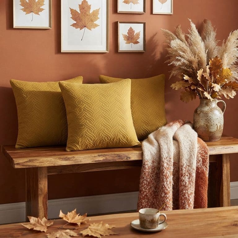 Funda Decorativa Plush Amarillo Texturizada Pack de 3 046 para Hogar