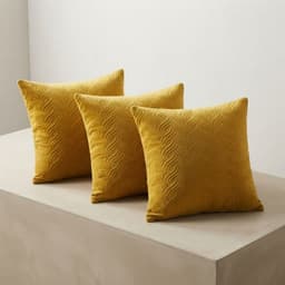 Funda Decorativa Plush Amarillo Texturizada Pack de 3 046 Elegante