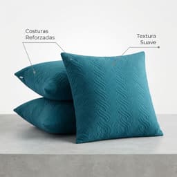 Funda Decorativa Plush Turquesa Texturizada Pack de 3 046 Elegante