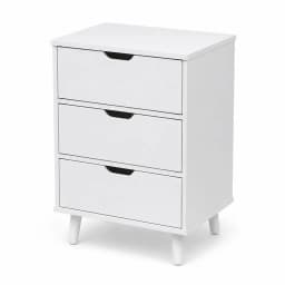 Velador Mari 3 Cajones Blanco Moderno para Dormitorio